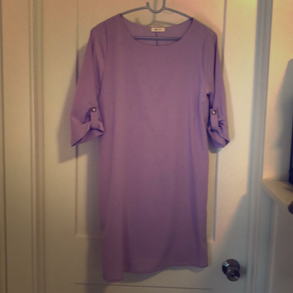Purple shift dress